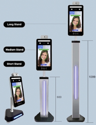 Máy đo thân nhiệt tự động, máy nhận diện khuôn mặt chấm công hoặc quẹt thẻ từ 